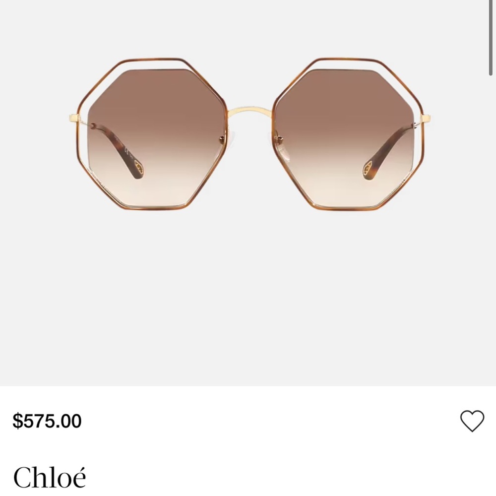 Chloé sunglasse octogonal poppy sunnies octogonal oversize metal miroir Frame - Picture 4 of 7